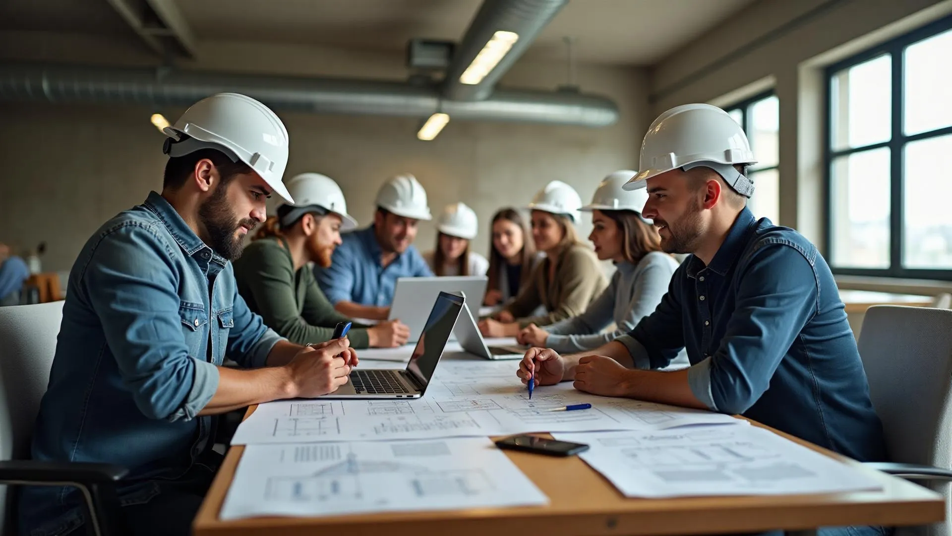 Construction office with modern technology